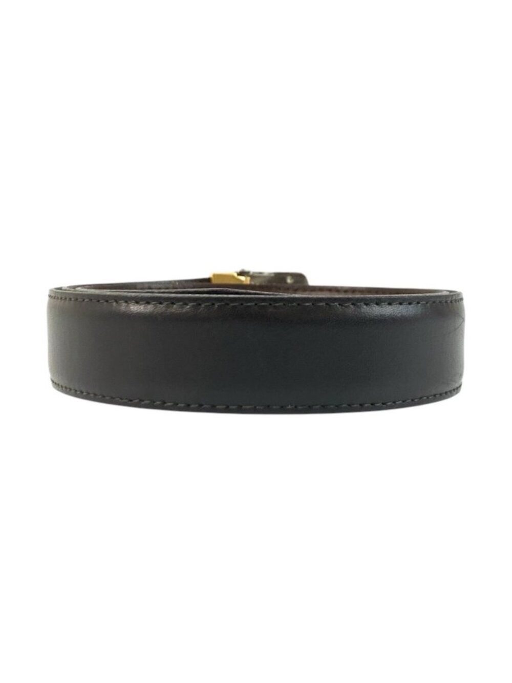 Cartier Black Leather Metal Belt